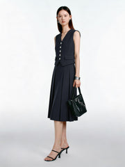 Women's Commute Fake Two-Piece Dress