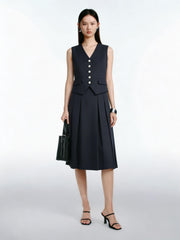 Women's Commute Fake Two-Piece Dress