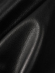 Men's Contrast Short Leather Bomber Jacket