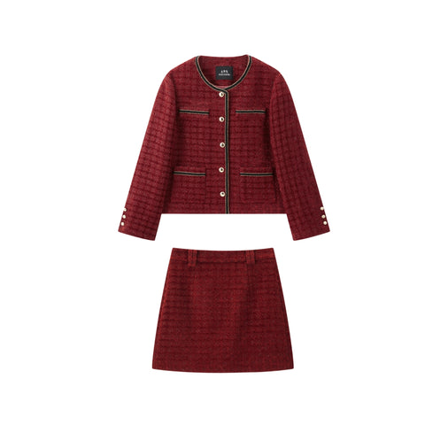 Peacebird Women *US Final Sale* Women's Chenille Plaid Textured Jacket