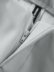 Men's Gray Textured Straight-Leg Pants