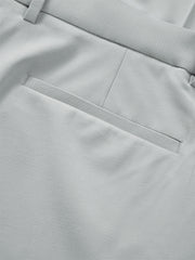 Men's Gray Textured Straight-Leg Pants