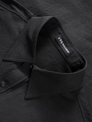 Men's Oversized Utility Shirt with Textured Fabric
