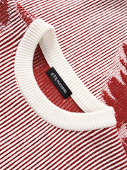 Men's Chinese-Inspired Contrast Jacquard Sweater