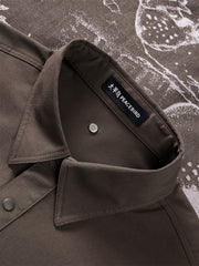 Men's Jacquard-Panel Spliced Shirt