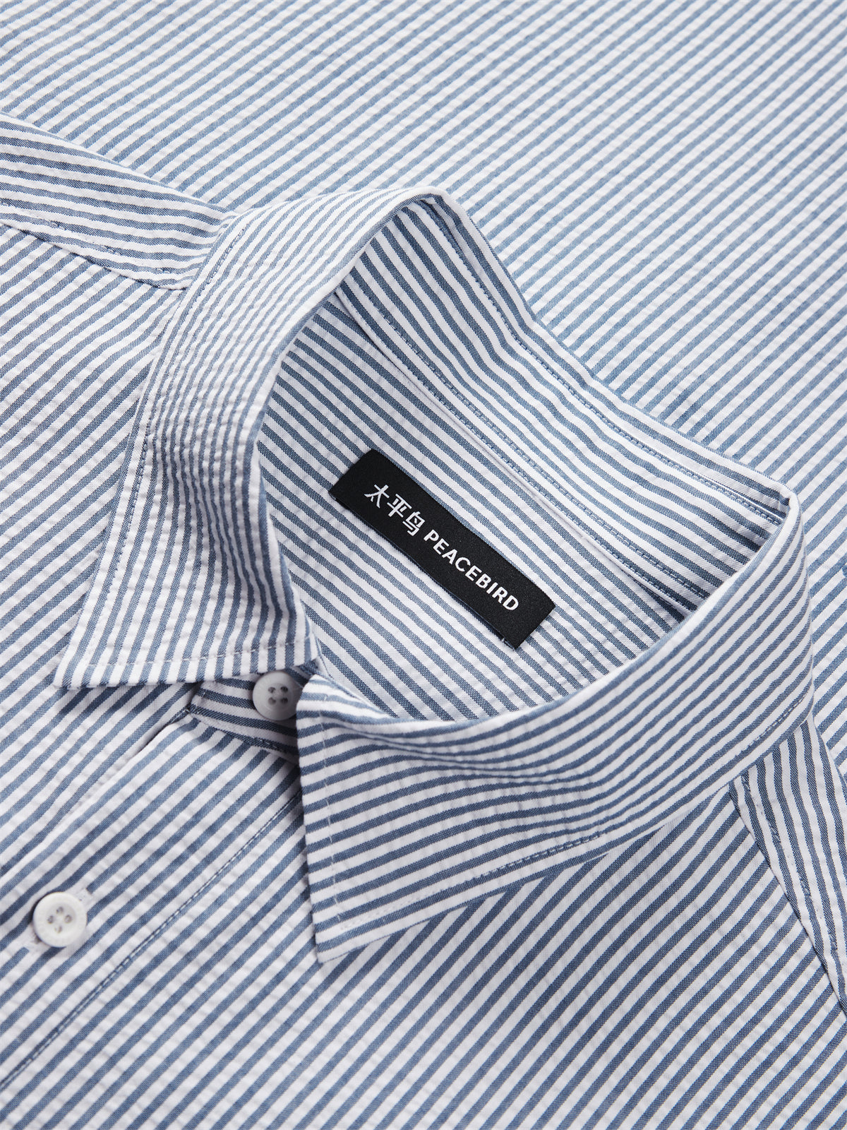 Men's Seersucker Striped Shirt