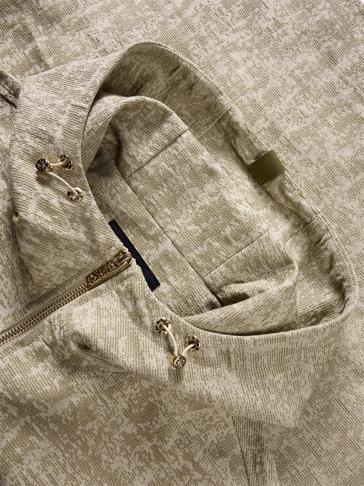 Men's Tweed-Texture Hooded Jacket