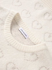 Men's Relaxed Allover Heart Jacquard Sweater