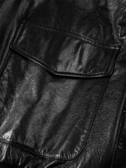Men's Waxed Leather Bomber Jacket