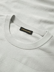 Men's Short-Sleeve Knit T-Shirt with Geometric Jacquard