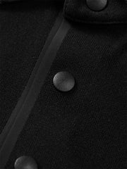 Men's Solid Knit Pullover with Logo Patch and Polo Collar