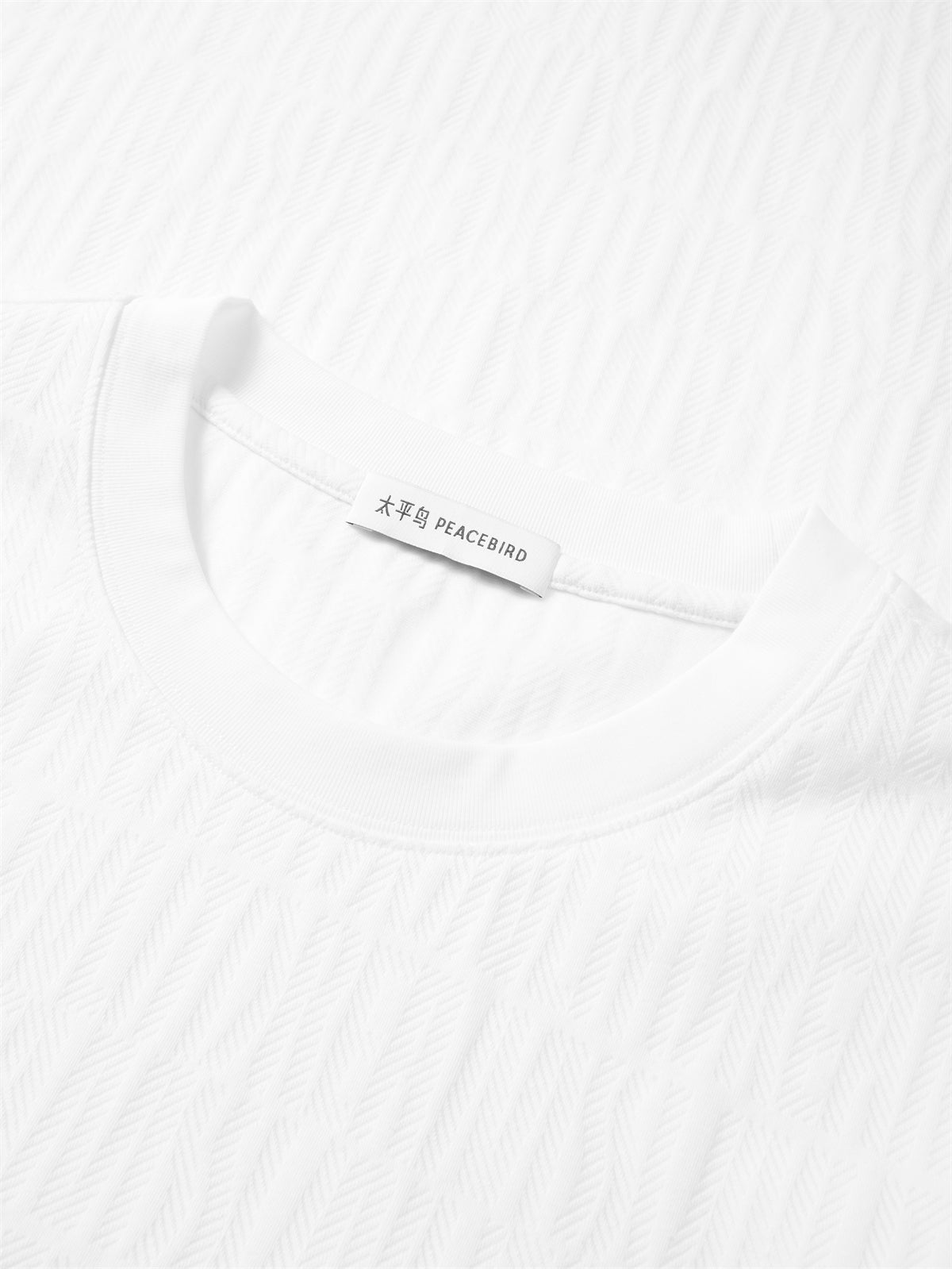 Men's Jacquard Textured T-Shirt with Metal Detail