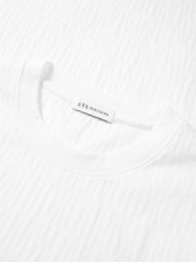 Men's Jacquard Textured T-Shirt with Metal Detail