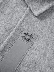 Men's Grey Wool-Blend Textured Jacket