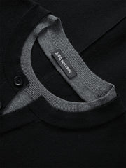 Men's Layered-Look Henley Knit Sweater