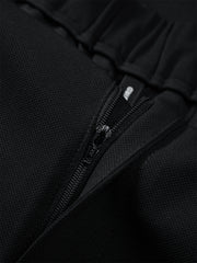 Men's Black Suit Pants in 3D Jacquard
