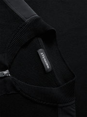 Men's Mixed-Fabric Panel Knit Cardigan