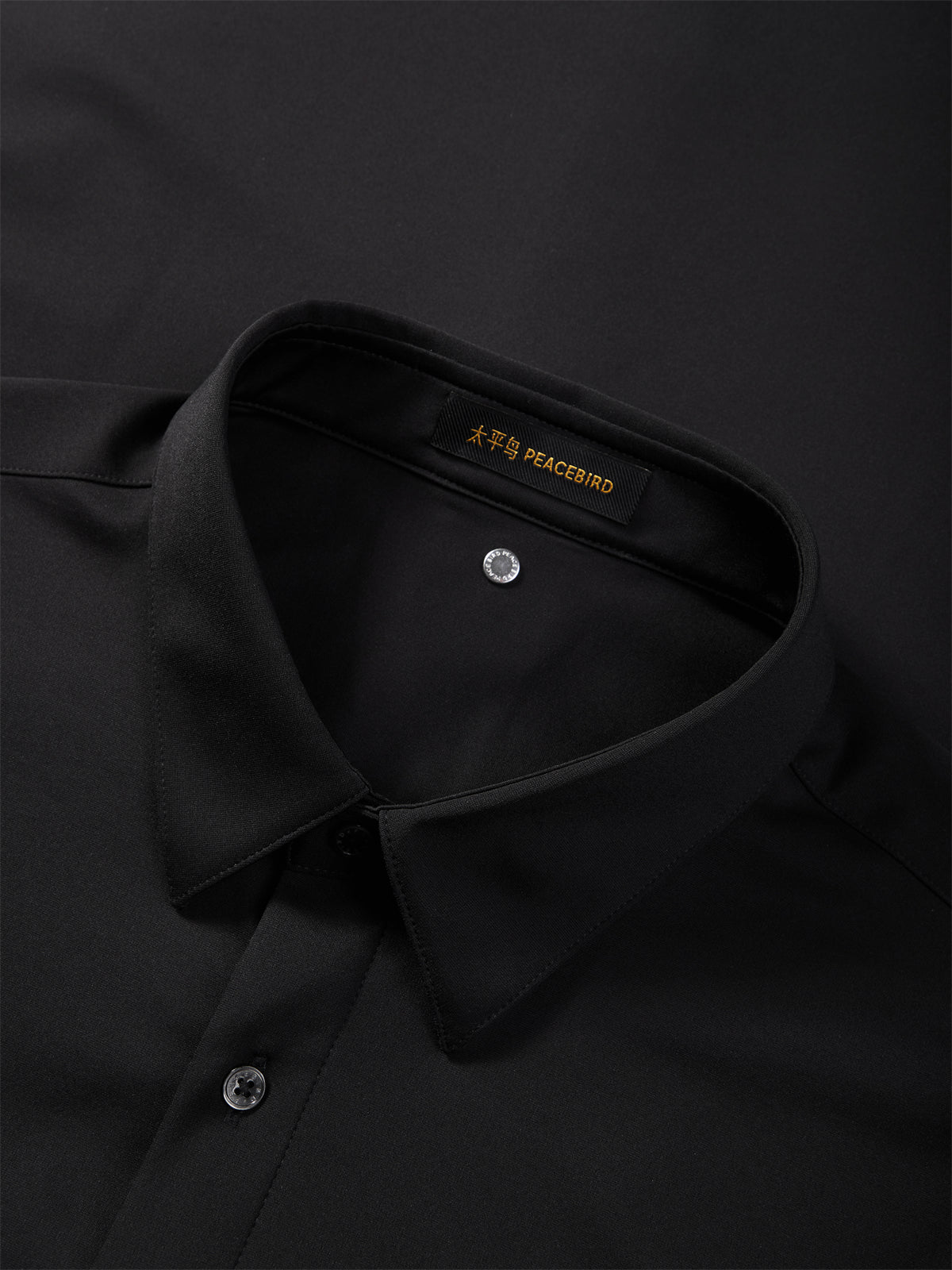 Men's Solid Business Shirt with Mulberry Silk