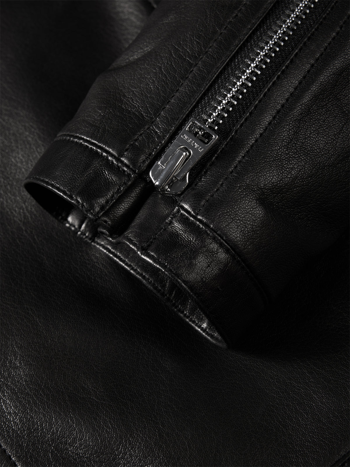 Men's Zip-Detail Moto Leather Jacket