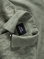 Men's Faux Suede Textured Jacquard Jacket
