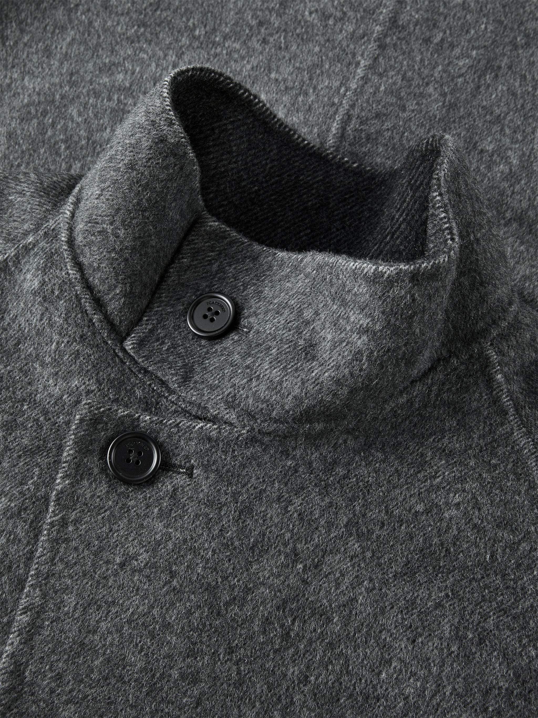 Men's Stand Collar Double-Faced Wool Coat