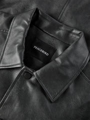 Men's Oversized PU Jacket