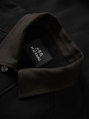 Men's Oversized Utility Jacket with Contrast Collar