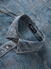 Men's Oversized Jacquard Denim Shirt