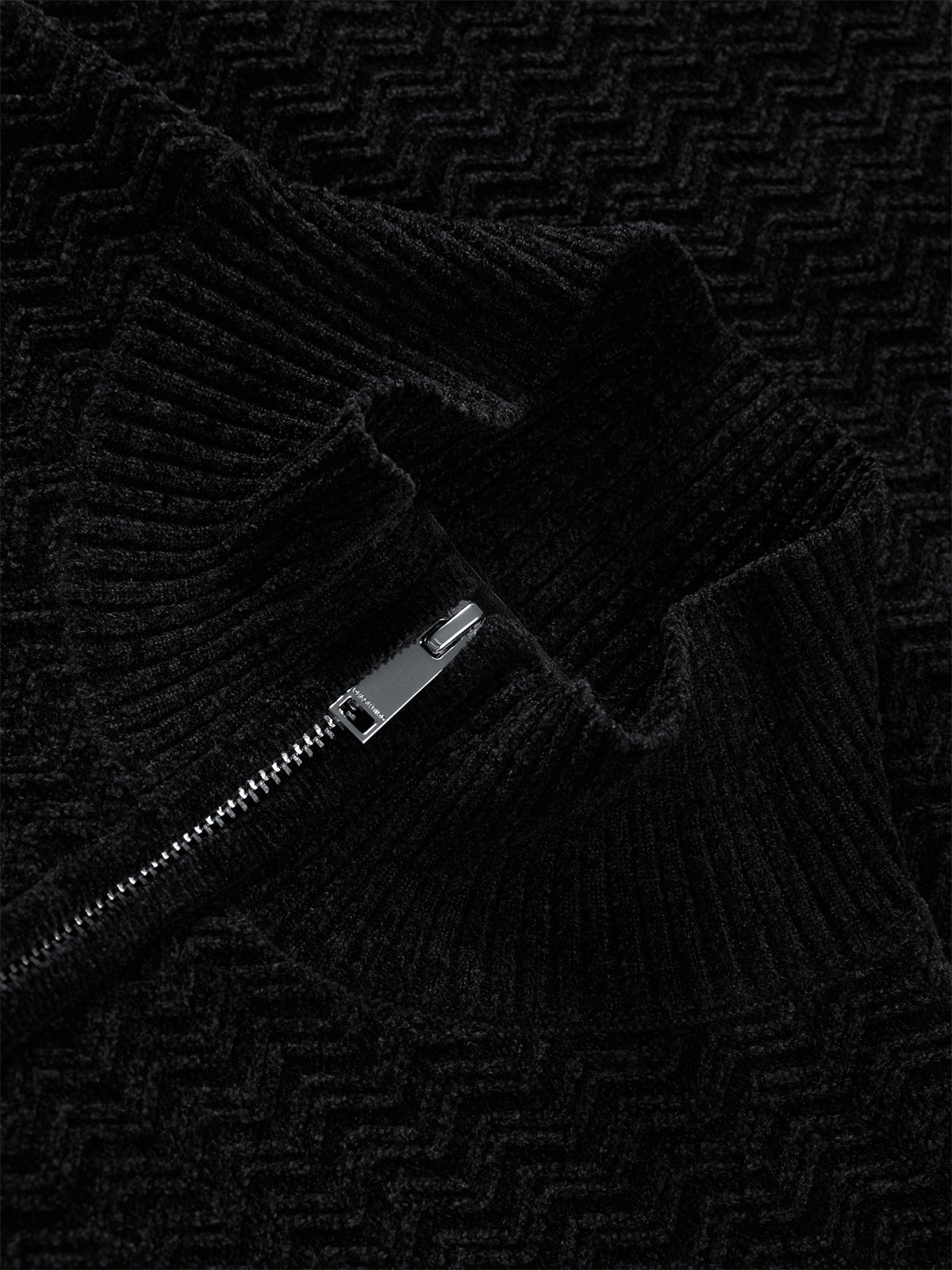 Men's Chenille Jacquard Zip-Up Cardigan