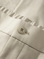 Men's Fleece-Lined Wide-Leg Suit Pants with Belt