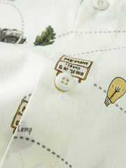 Men's Cotton Short-Sleeve Shirt with Allover Print