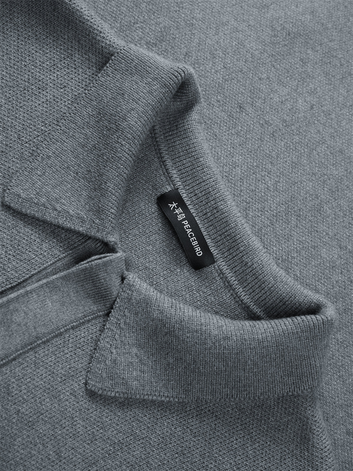 Men's Solid Color Polo-Collar Sweater