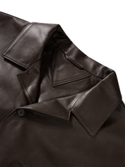 Men's Short Brown Leather Jacket