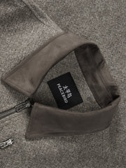 Men's Tweed Tailored Jacket with Faux Suede Collar