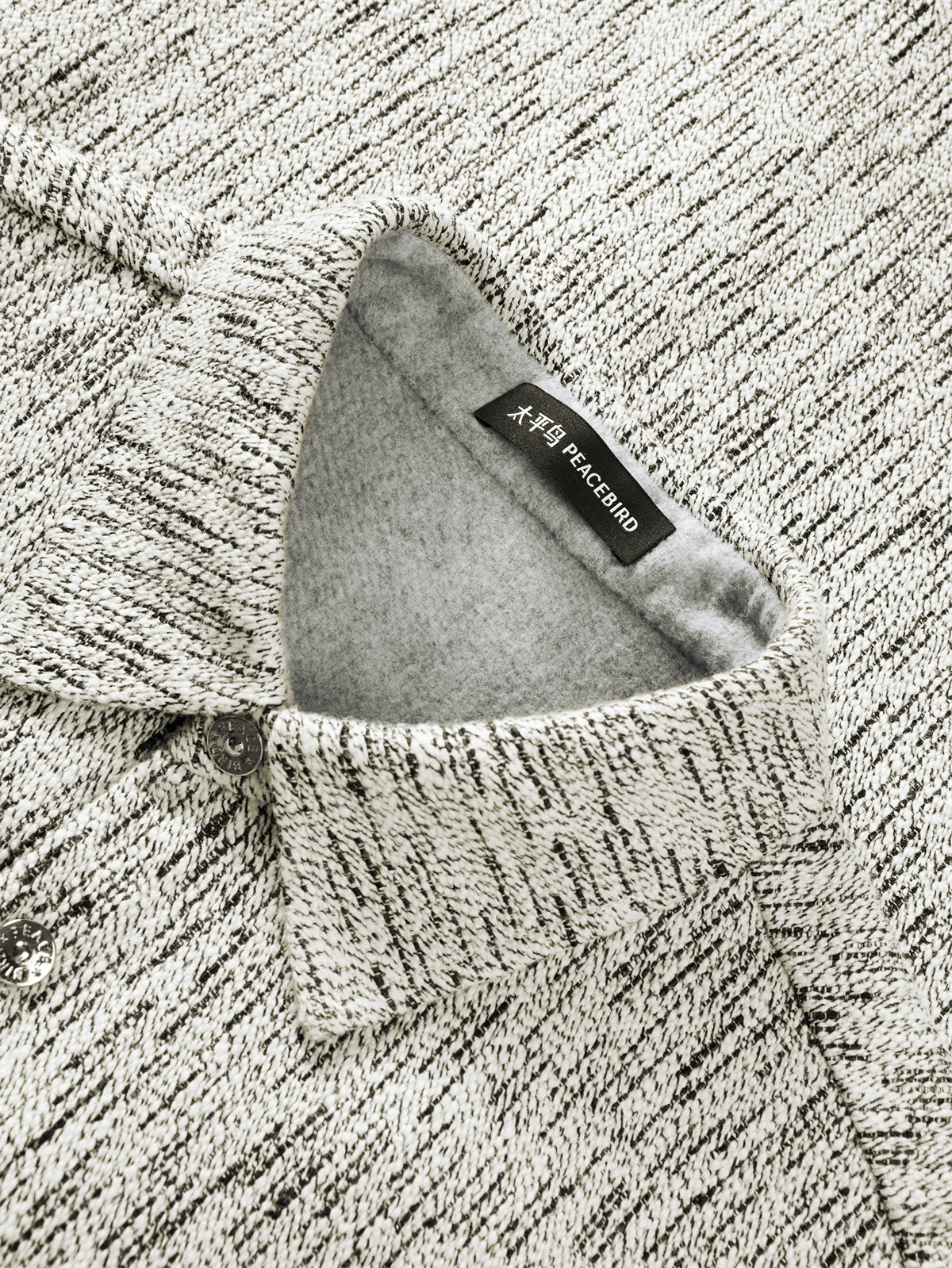 Men's Fleece-Lined Textured Tweed Shirt
