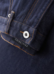 Men's Vintage Contrast-Stitch Wide-Leg Jeans
