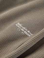 Men's Khaki Drawstring Textured Straight Pants