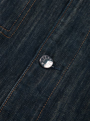 Men's Vintage Textured Boxy Denim Jacket