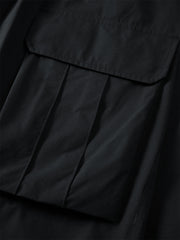 Men's Pleated Straight-Leg Pants with 3D Patch Pockets