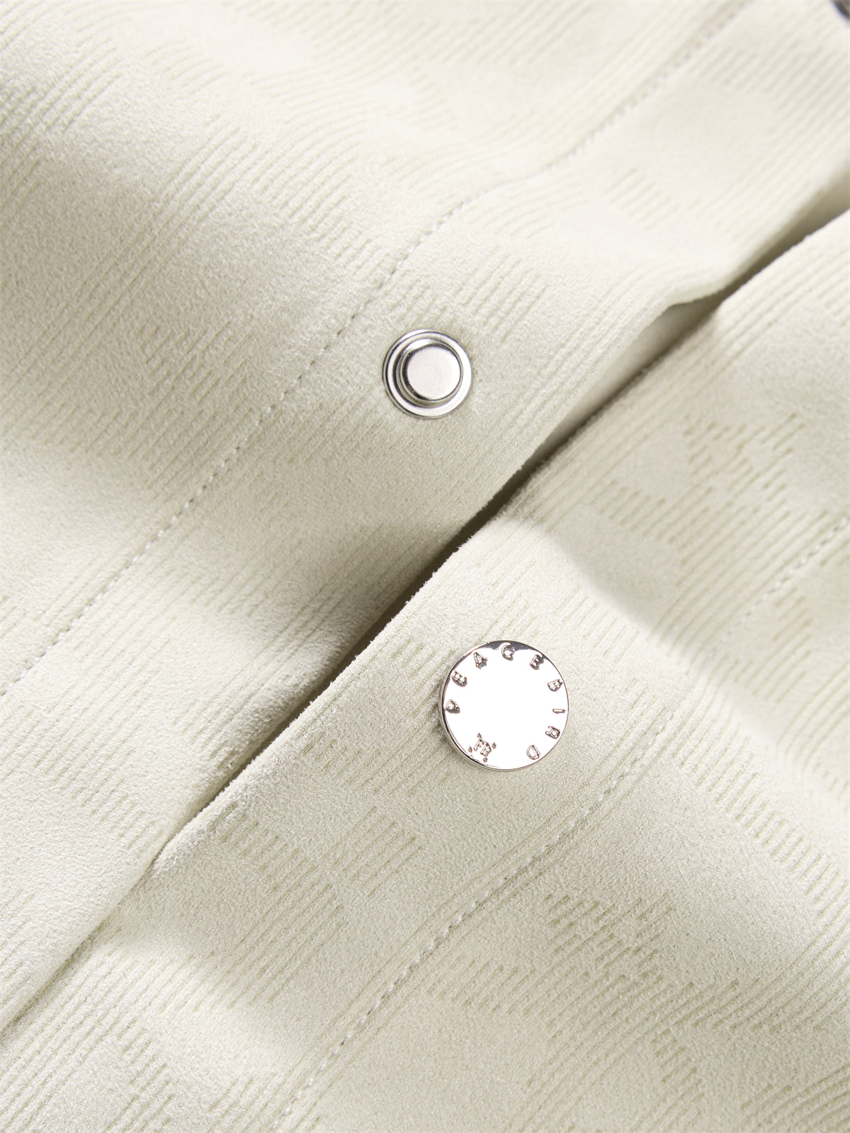 Men's High-Stretch Jacquard Faux Suede Shirt
