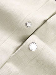 Men's High-Stretch Jacquard Faux Suede Shirt