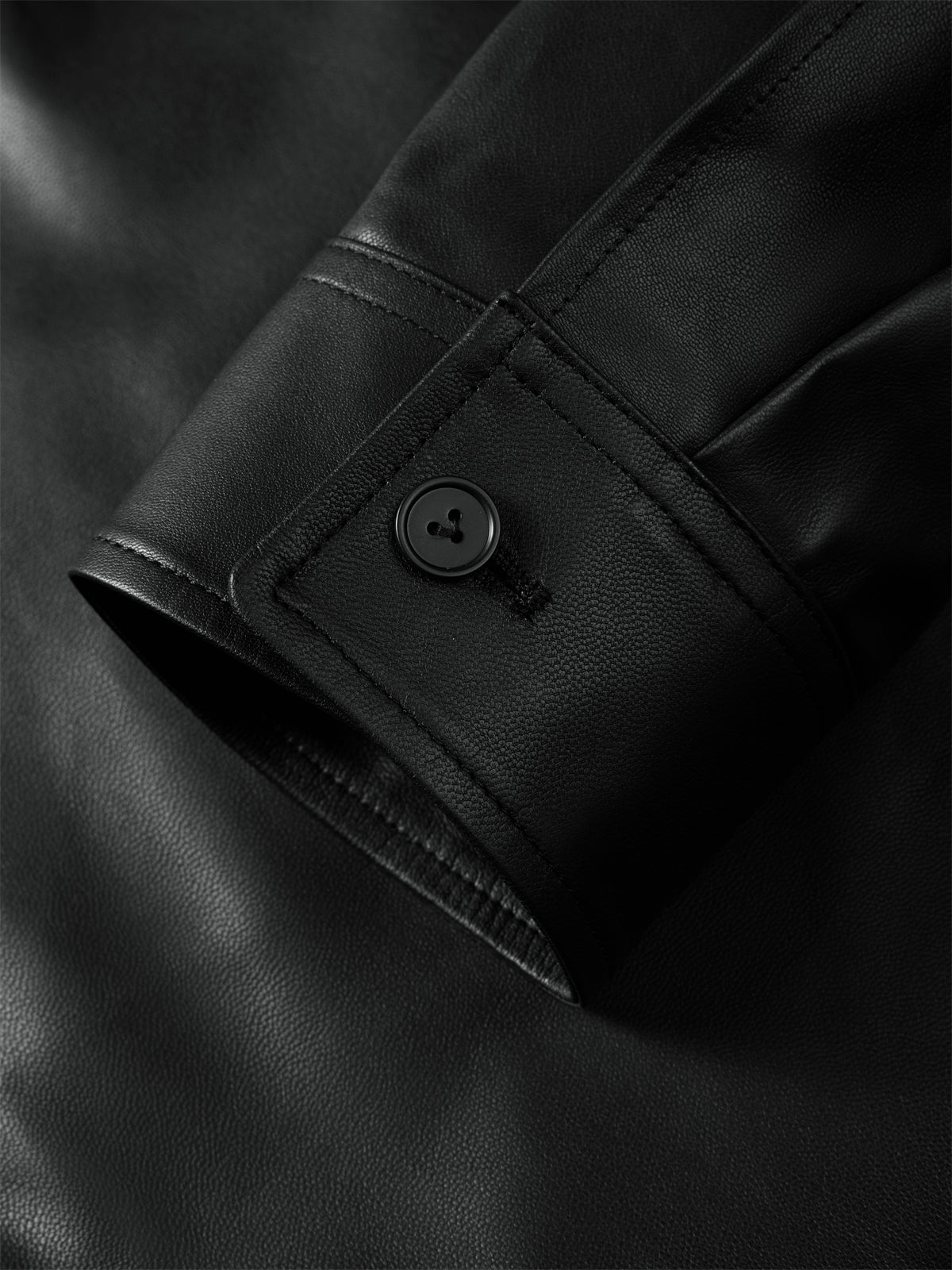 Men's Short Cuban-Collar Leather Jacket