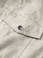 Men's Allover Letter Jacquard Jacket