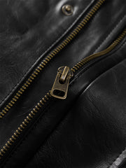 Men's PU Padded Jacket with Faux Fur Collar