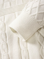 Men's 3D Cable-Knit Panel Sweater