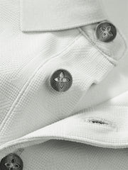Men's Allover Letter Jacquard Polo Shirt