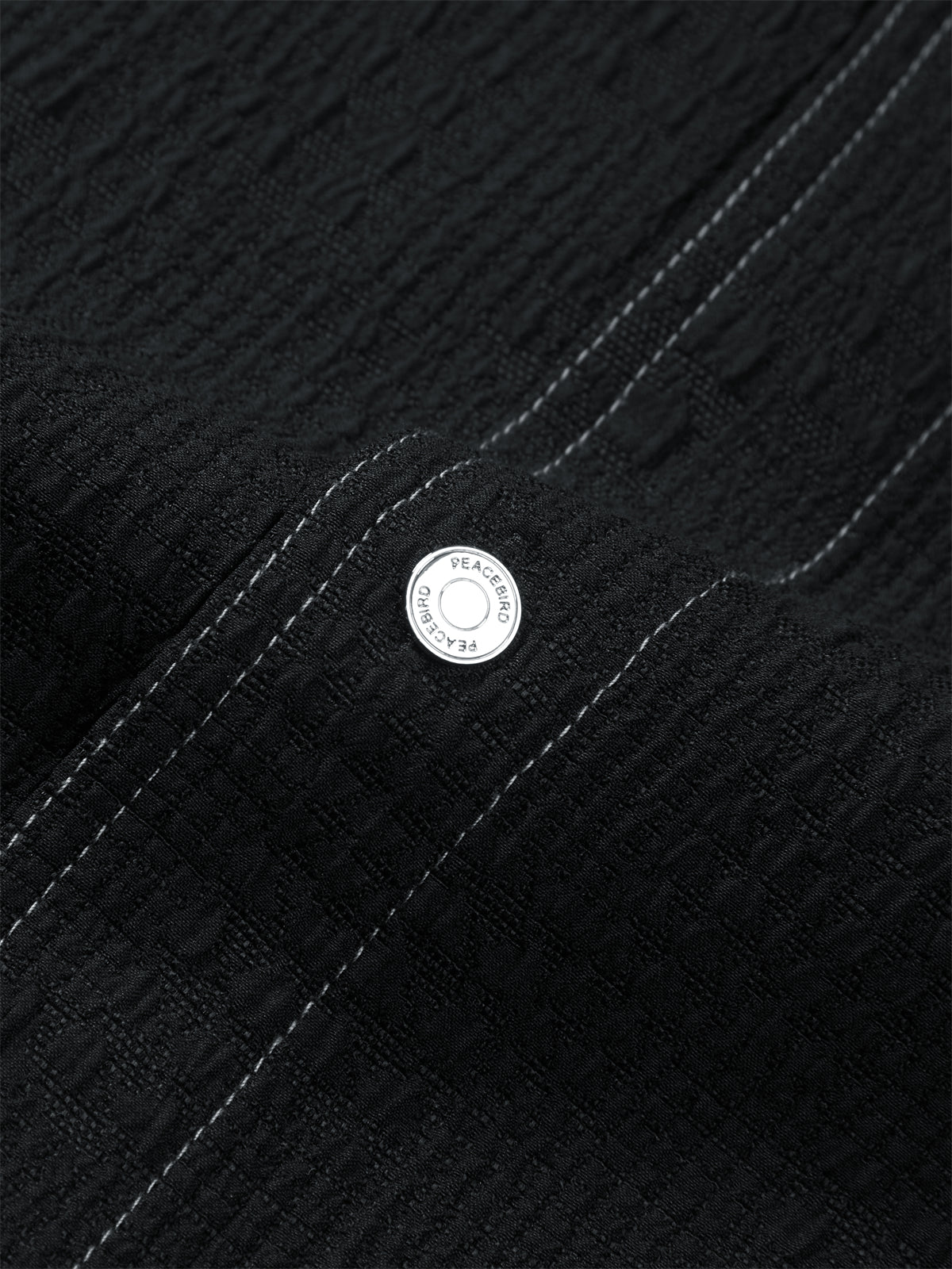 Men's Houndstooth Shirt with Contrast Topstitching
