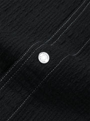 Men's Houndstooth Shirt with Contrast Topstitching