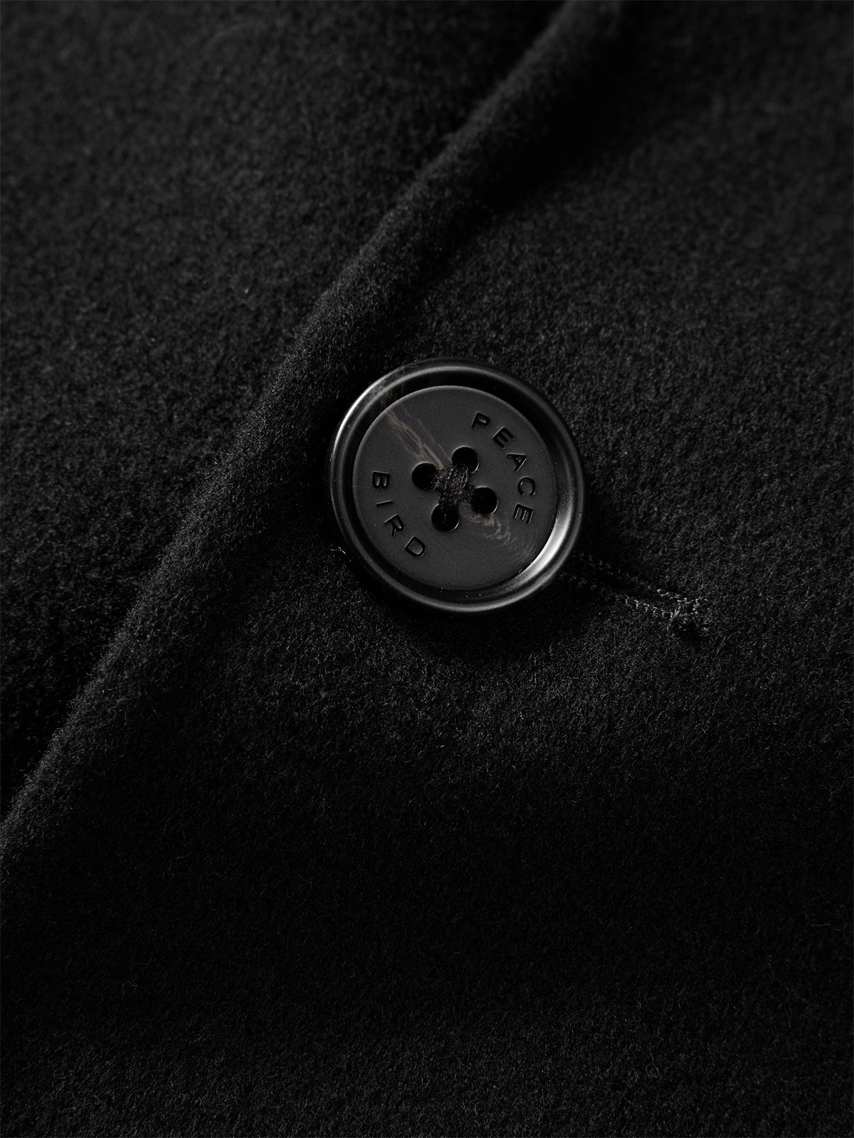 Men's Black Wool-Blend Coat