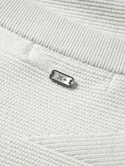 Men's Short-Sleeve Knit T-Shirt with Geometric Jacquard